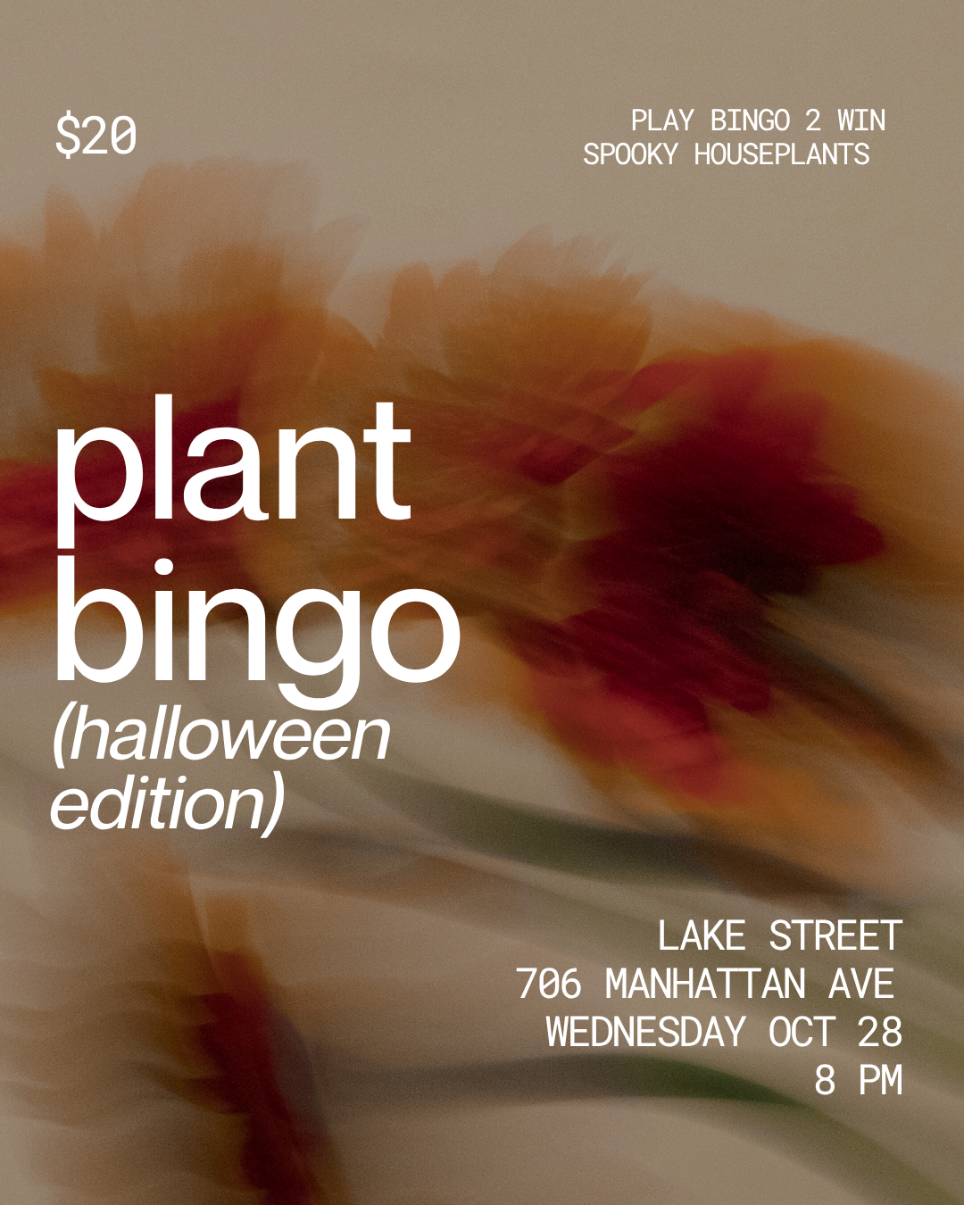 Halloween plant bingo @ Lake Street (Greenpoint) | Oct 28